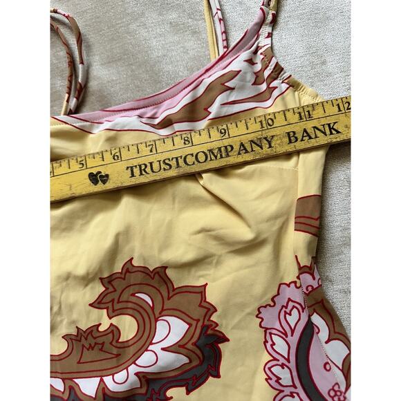 Maryan Mehlhorn SWIMSUIT Sz 6 One Piece Yellow Brown Paisley Wired Cup Sz B - Picture 15 of 16